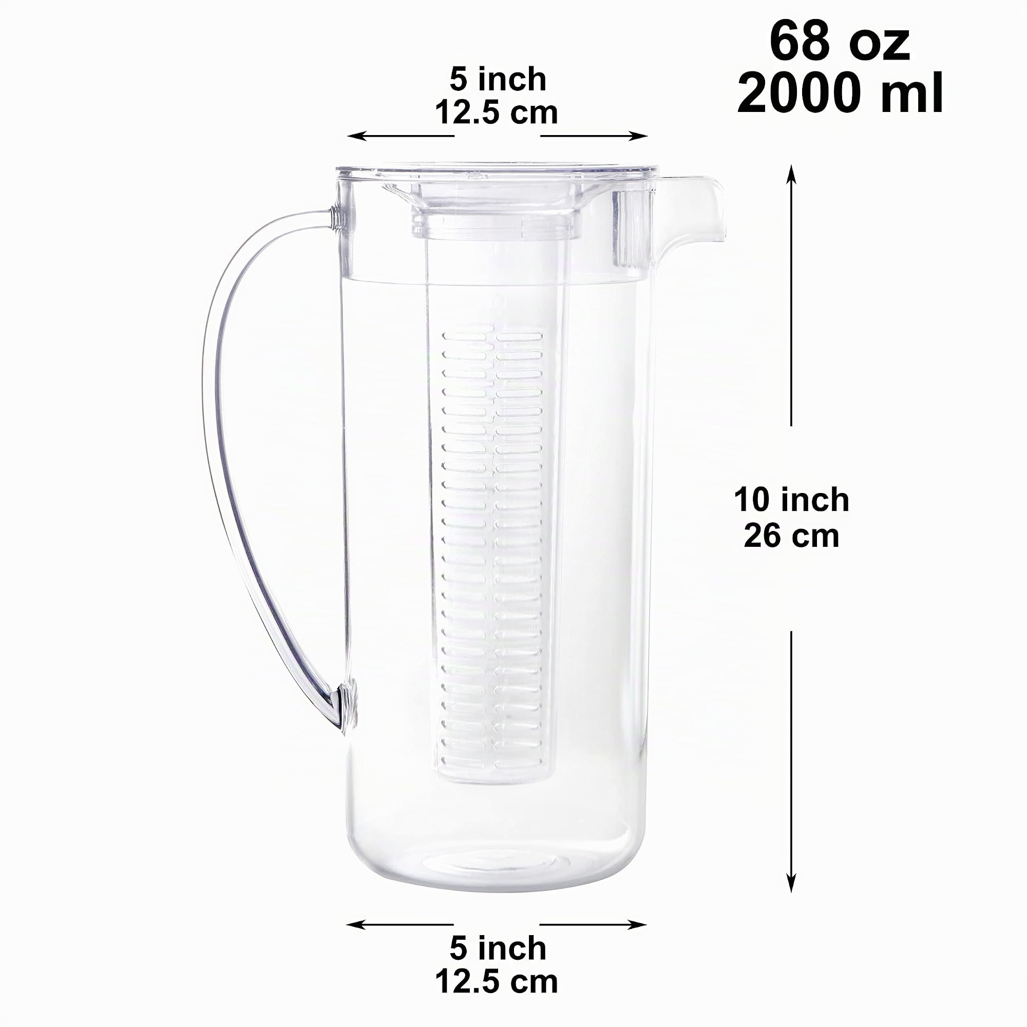 Youngever 2L Pichet à Eau Plastique, Carafe d'eau
