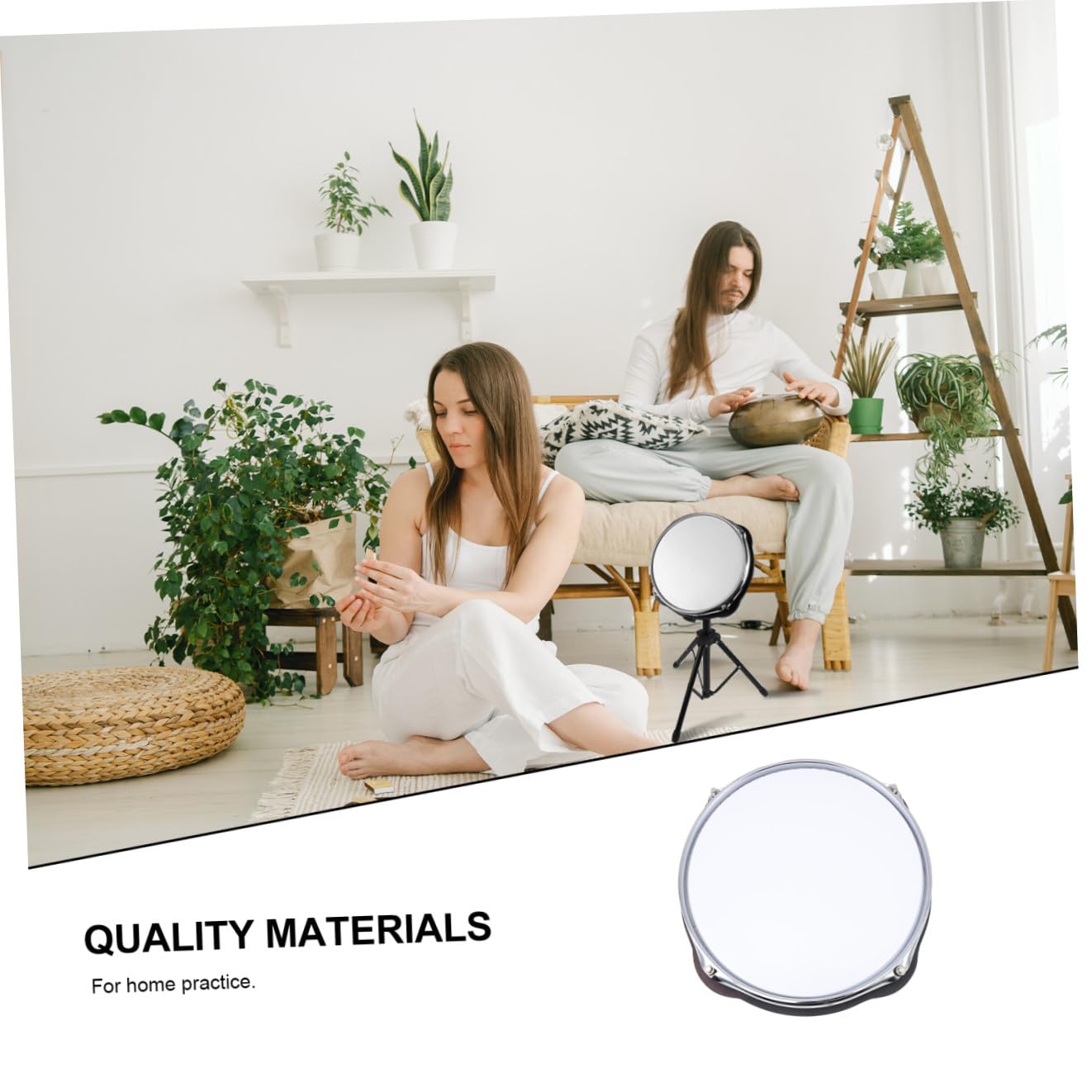 Pad per Esercizi Batteria da 10 Pollici Bianco Riduzione del Volume e Materiale Flessibile in Pvc e Metallo per Allenamento Professionale