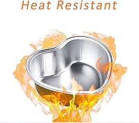 Vista 4 de SOUJOY 100 tazas para hornear en forma de corazón, molde de papel de aluminio de 3.4 onzas con tapas, molde desechable para magdalenas de pudín