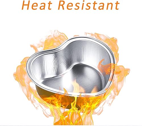 Miniatura 4 de SOUJOY 100 tazas para hornear en forma de corazón, molde de papel de aluminio de 3.4 onzas con tapas, molde desechable para magdalenas de pudín para