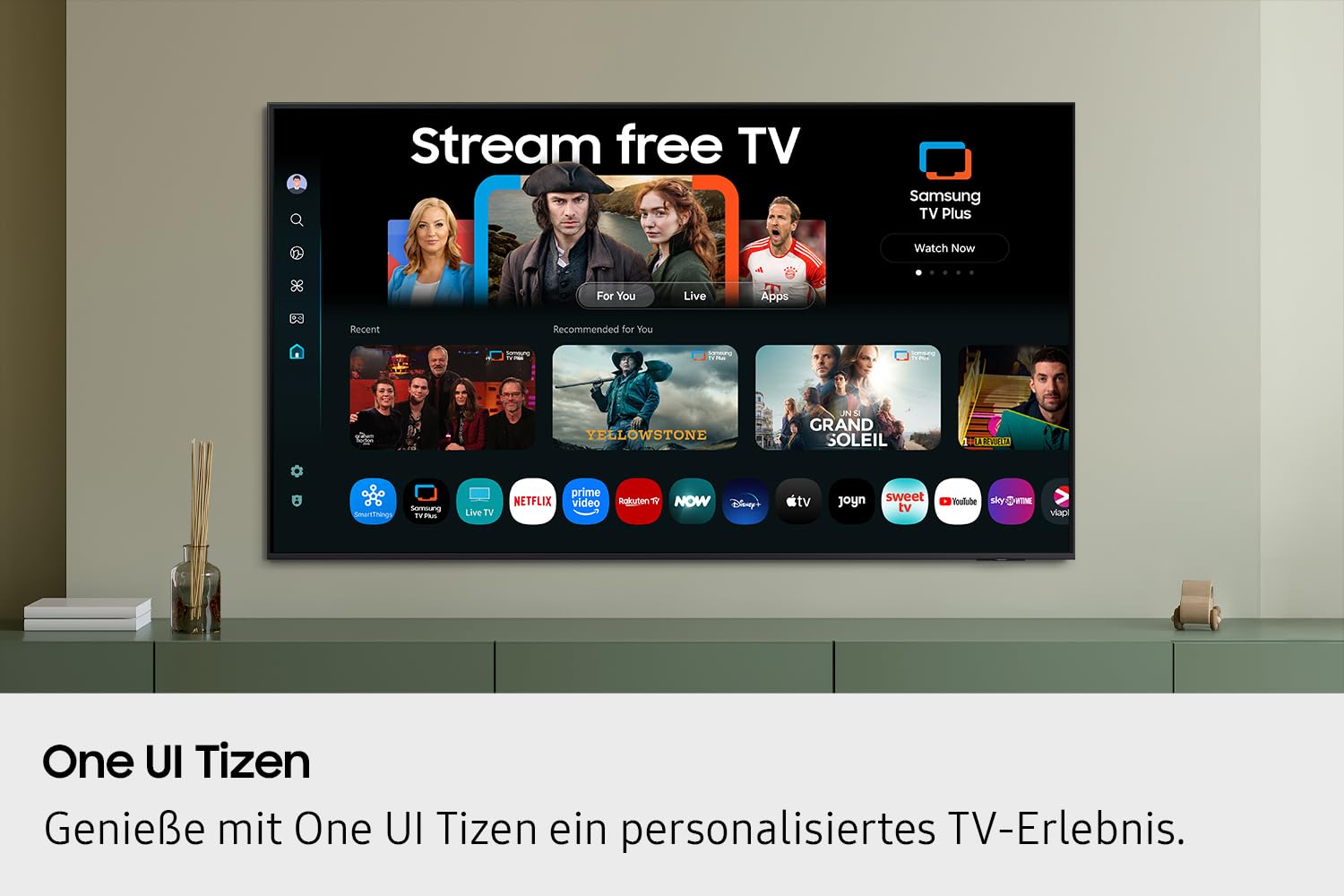 Samsung Crystal UHD U8079F 4K 55 Zoll (138 cm) LED Fernseher, Crystal Prozessor 4K, MetalStream Design, SmartThings, AI Upscaling, Gaming Hub, Knox Security, Kostenlose Inhalte, Smart TV