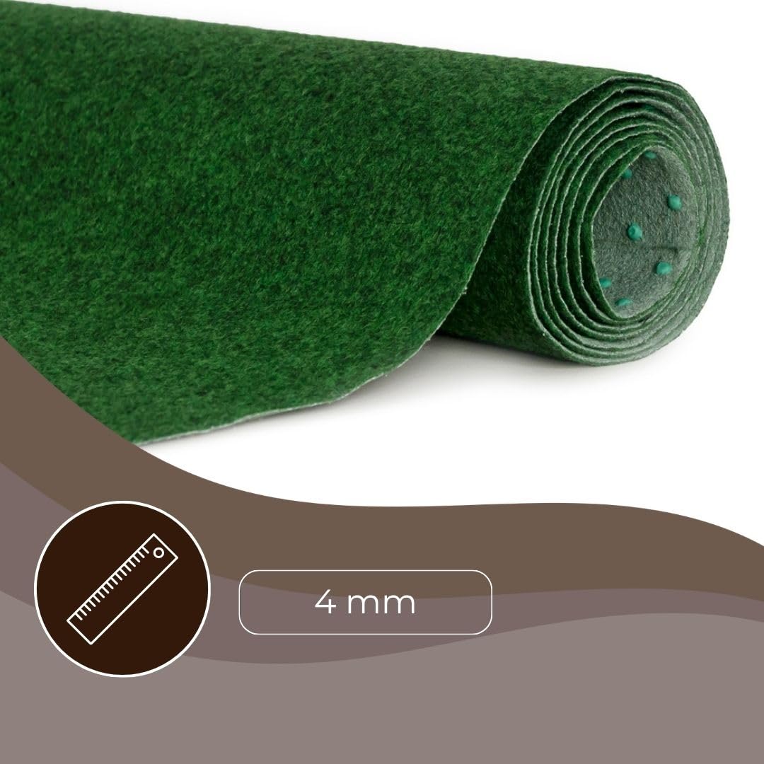 Mazovia Erba Artificiale Verde Resistente Alle Intemperie Tappeto Erboso Per Balcone Giardino Terrazza Impermeabile, Robusto, Venduto Al Metro Altezza: 4mm 133 x 500 cm 1,33x5 m