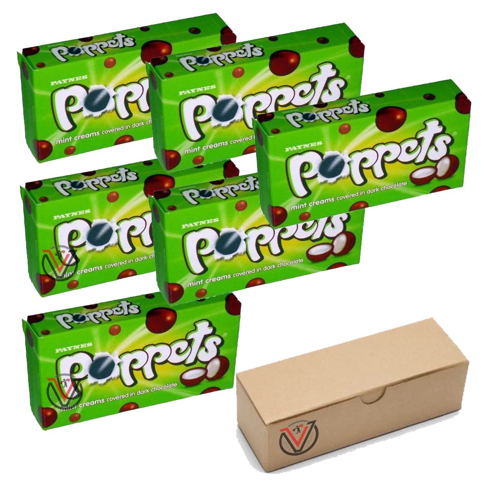 POPPETS MINT CREAMS COVERED IN DARK CHOCOLATE 6 x 40g VIMIX
