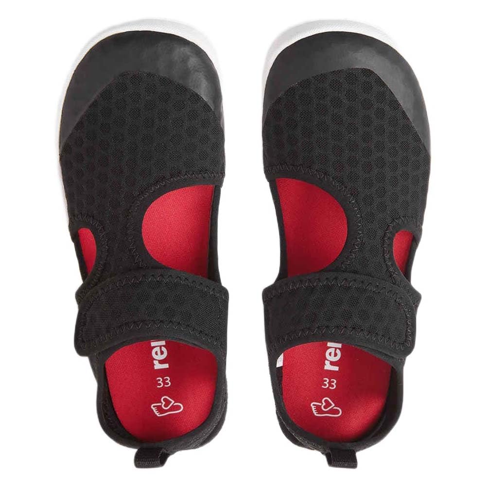 Reima Rantaan 5400067C-9990 Barefoot sandały dla dzieci – ultralekkie i elastyczne – buty boso z szerokim obszarem na palce – szybkoschnące i wegańskie – czarne, czarne