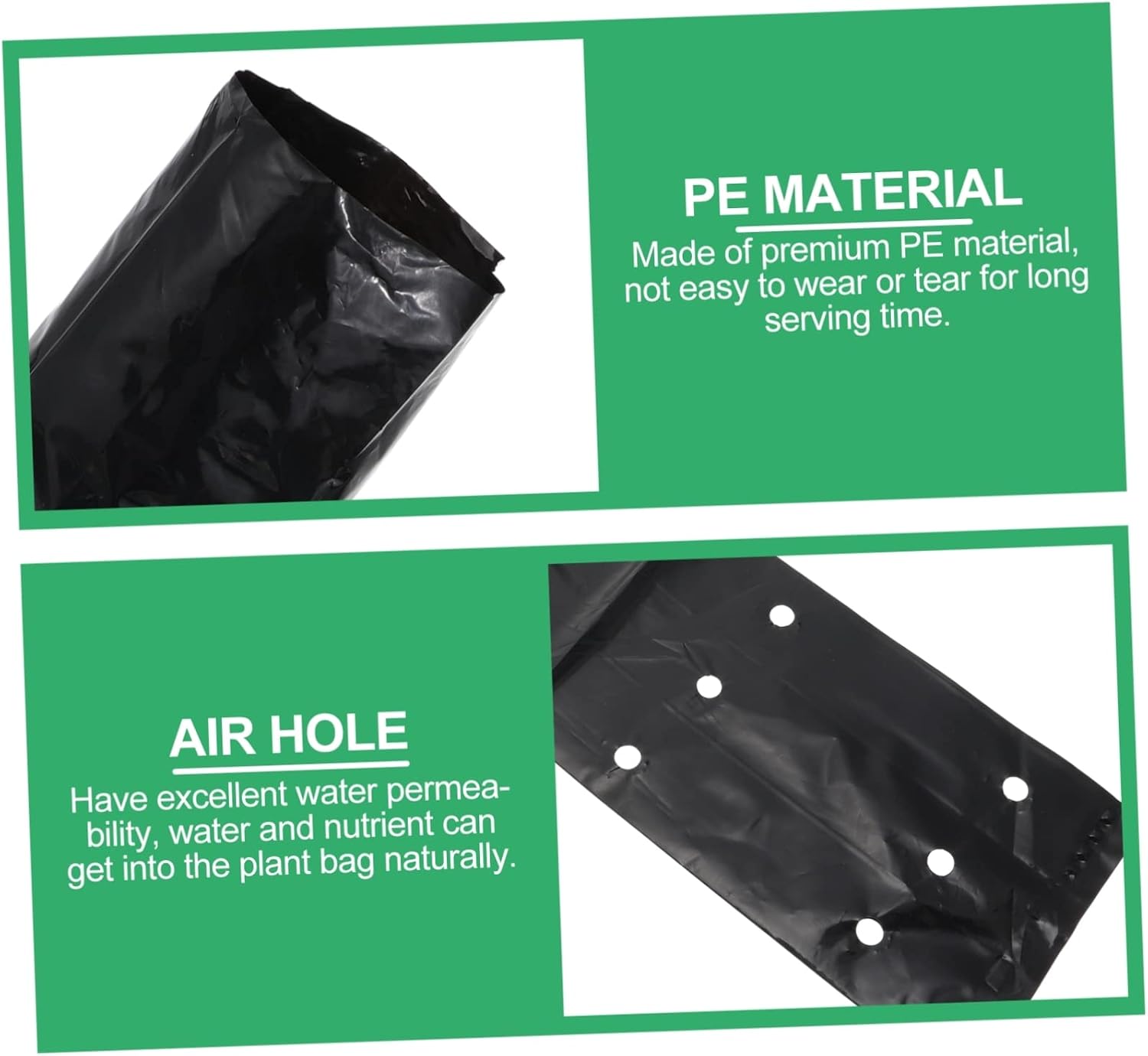YARNOW 100pcs Pe Nursery Grow Bags Breathable Plant Nursing Bags for and Saplings Excellent Water Permeability for Indoor and Outdoor Gardening