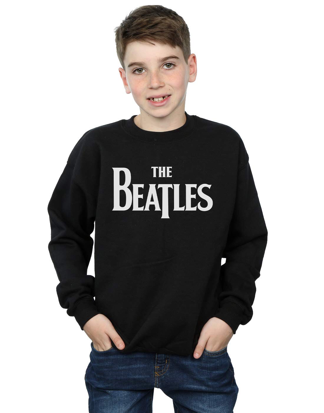 Absolute Cult Boys Black The Beatles Drop T Logo Sweatshirt 12-13 Years