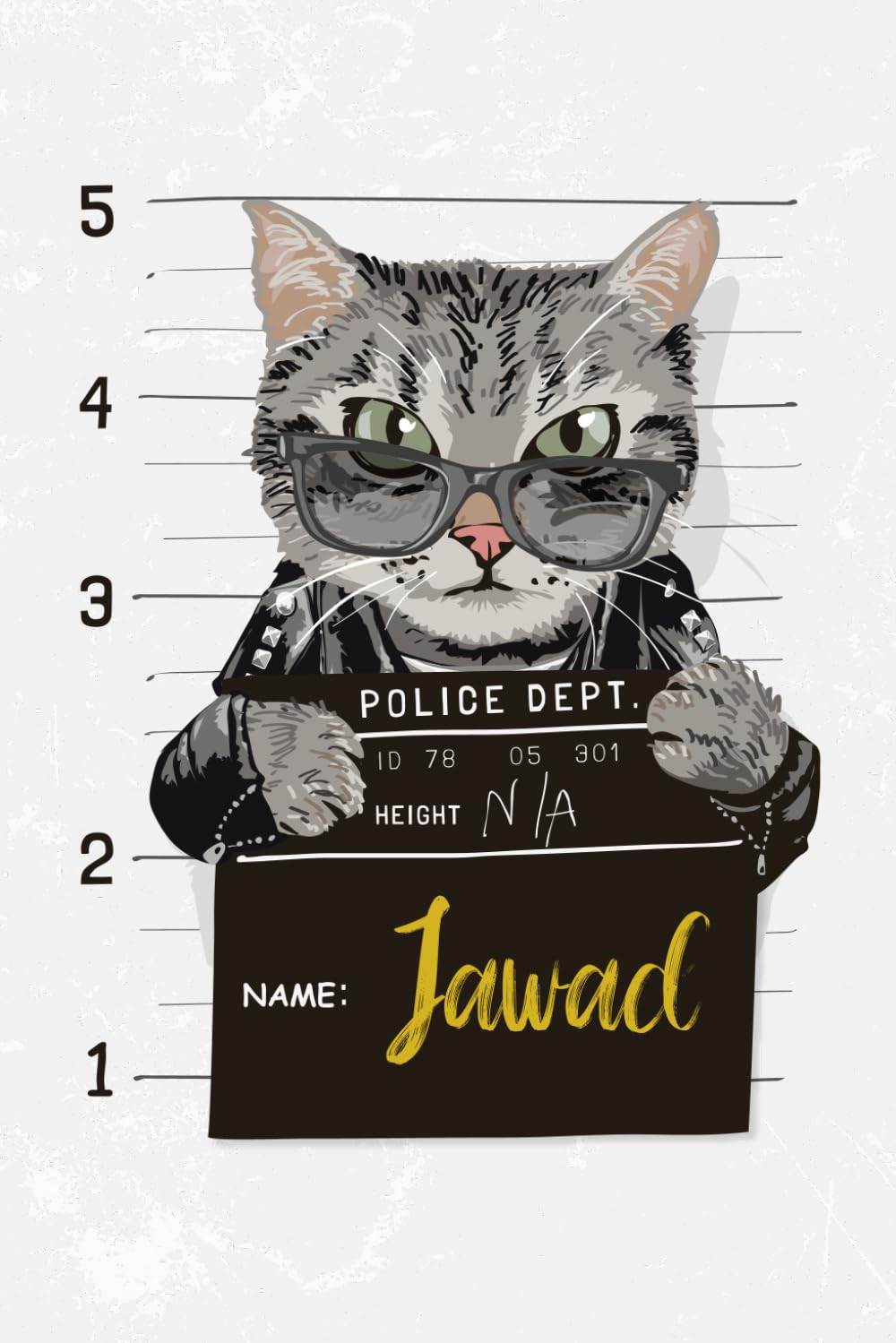Jawad: Cahier personnalisé avec prénom Jawad | Cadeau d'anniversaire pour enfant, garçon, homme, copain ... | Chat gangster | 110 pages lignée, Petit Format 6x9 pouces (15,24 x 22,86 cm)