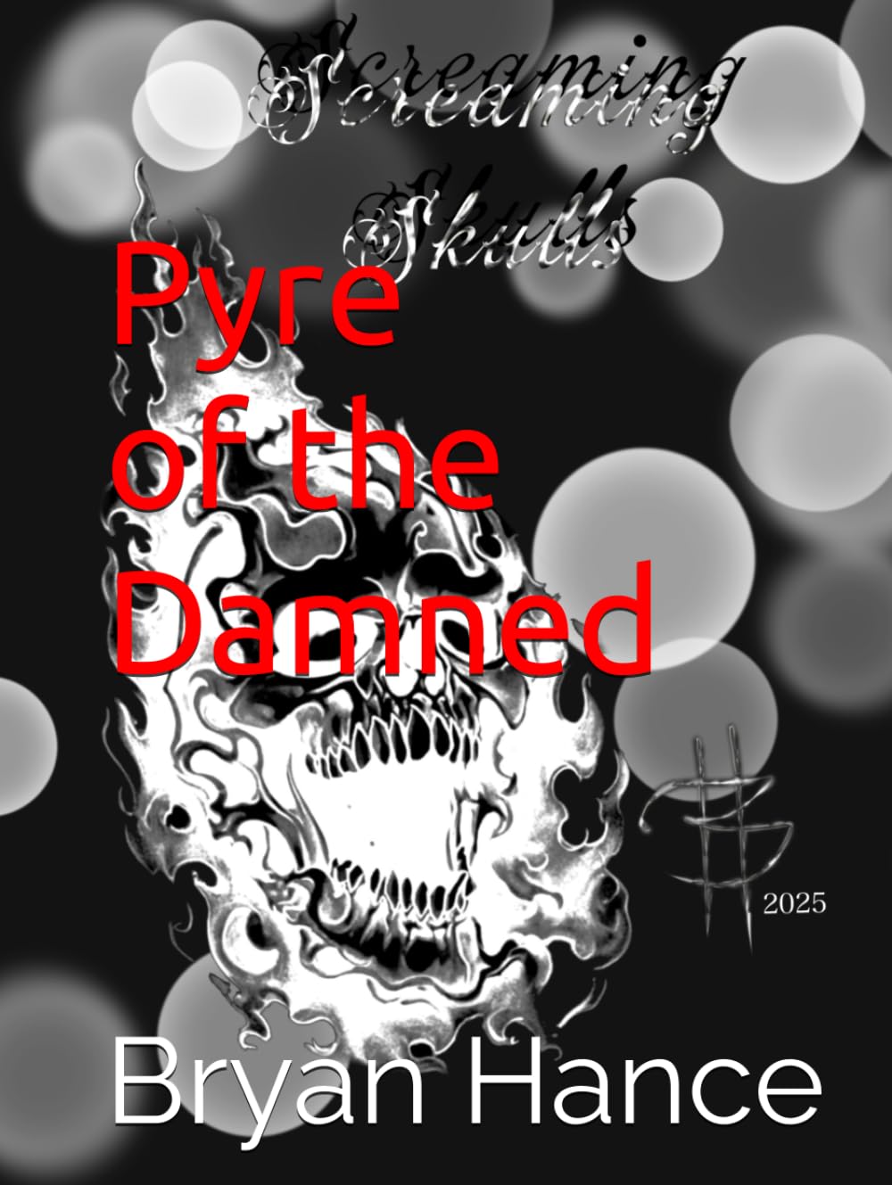 Pyre of the Damned Tattoo Flash: Screaming skull addition