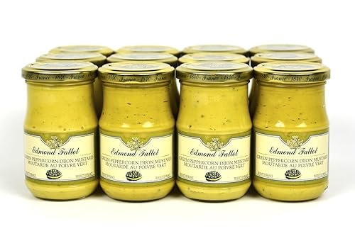 Edmond Fallot Mostaza Dijon con granos de pimienta verde 7.4Oz Caja de 12 Unidades - Venta al por mayor