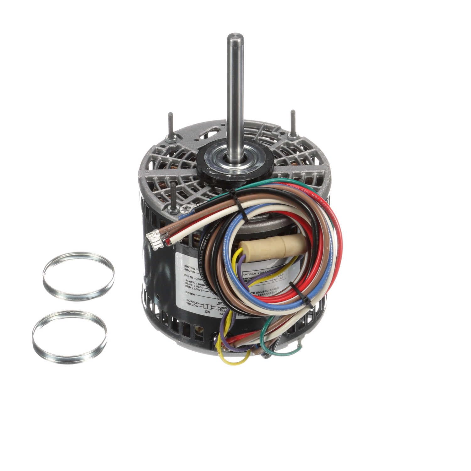Marathon X019 48Y Frame Open Air Over 48A11O1351 Direct Drive Motor 1/3 hp, 1075 RPM, 277 VAC, 1 Phase, 3 Speeds, Ball Bearing, Permanent Split Capacitor, Thru-Bolt