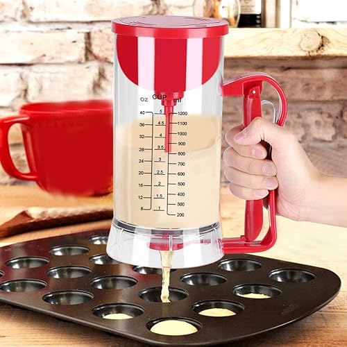 Miniatura 7 de Dispensador de masa de magdalenas para panqueques, herramienta de hornear para cupcakes, waffles, mezcla de muffins, crepes, pasteles o cualquier