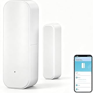 WiFi Türsensor Fenster Detektor: Smart Window Contact Sensor, Wireless Magnetic Door Open Detector with Free Bentification Alerts, Compatible with Alexa Google Assistant (1-Pack)