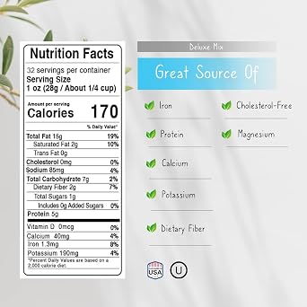Jaybee's Deluxe Mixed Nuts Roasted Salted 32 oz, Healthy Protein Snack