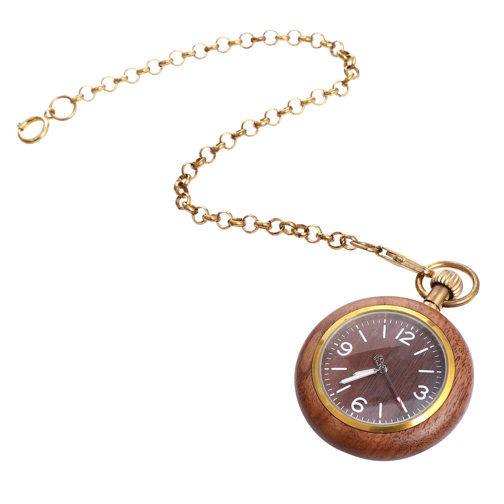 GALPADA Reloj de Bolsillo Vintage de Cuarzo y Aleación Esfera Numérica de Madera de Ébano, Diseño Retro para Hombres y Mujeres, Accesorio Clásico para Uso Diario, Tamaño Varios Estilos