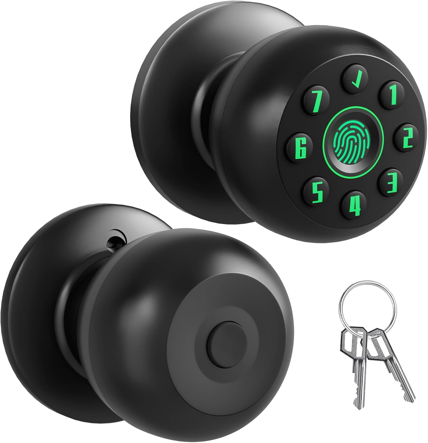 Smart Fingerprint Door Knob for Bedroom, Biometric Door Lock with Code & Key, Auto-Locking Thumbprint Door Knob for Interior Doors, Home Office Privacy Lock, Garage & Pantry Smart Fingerprint Door Knob for Bedroom, Biometric Door Lock with Code & Key, Auto-Locking Thumbprint Door Knob for Interior Doors, Home Office Privacy Lock, Garage & Pantry