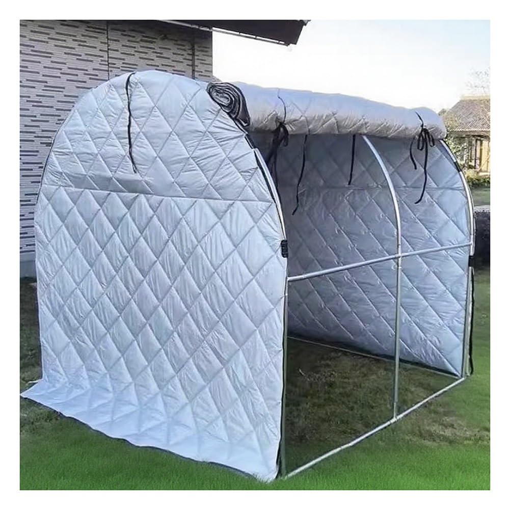 Genérico Invernadero portátil para jardín, cobertizo Aislante Impermeable con Puerta Enrollable con Cremallera, Funda de algodón Grueso para Plantas de Exterior, protección Acolchada (2,6 x 1,5 x 2 m