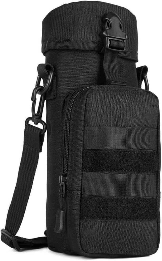 Huntvp Water Bottle Pouch, Water Bottle Bag, Adjustable Molle Webbing Flexible Kettle Bag Holder, Tactical Military Canteen Container Carrier for Sports Hiking Cycling Climbing Camping
