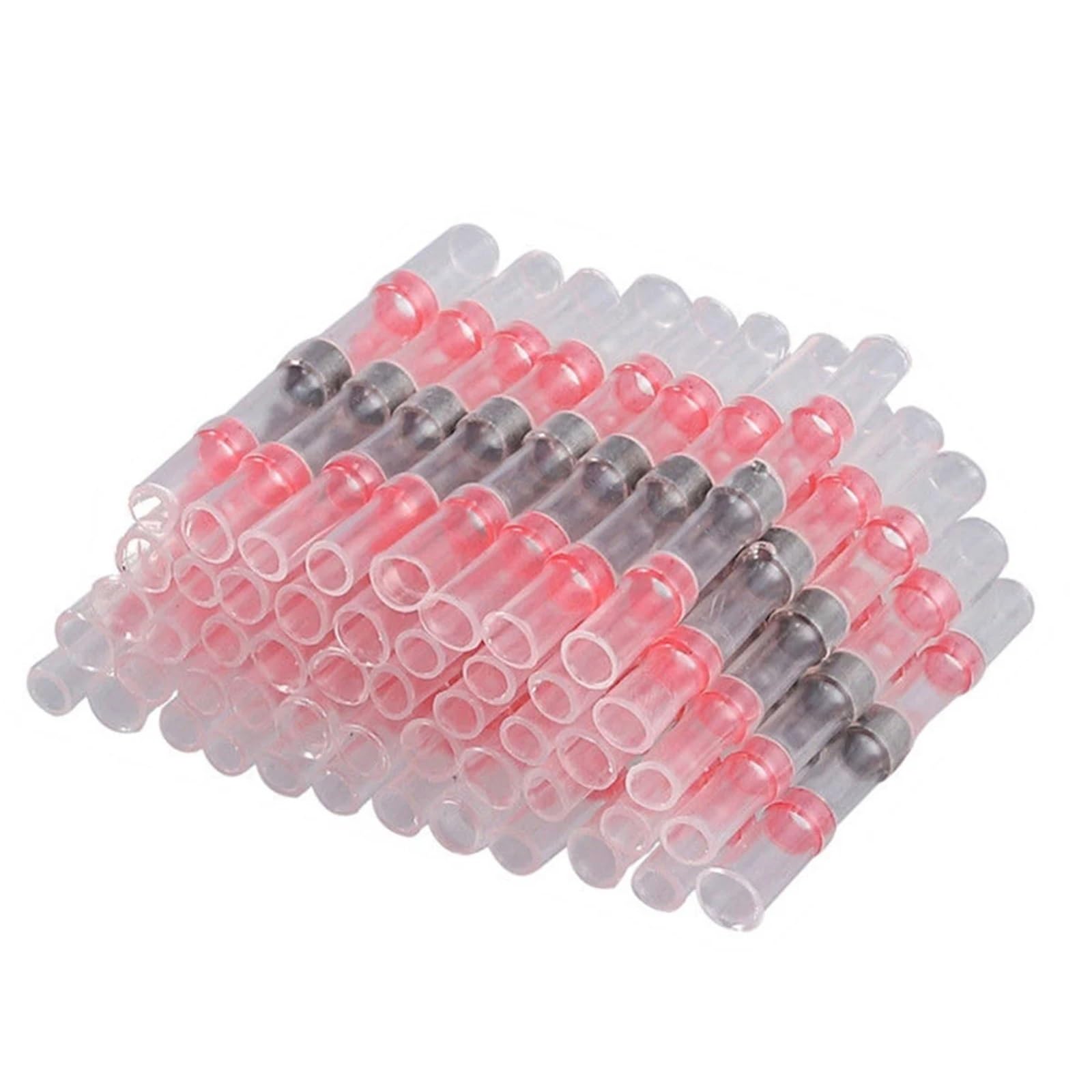 Conectores Termorretractiles Terminales de Empalme de Manguito de Sellado de Soldadura, Conectores de Cobre termorretráctiles for Cables eléctricos, Color Rojo, 100/500/1000 Unidades(800PCS)