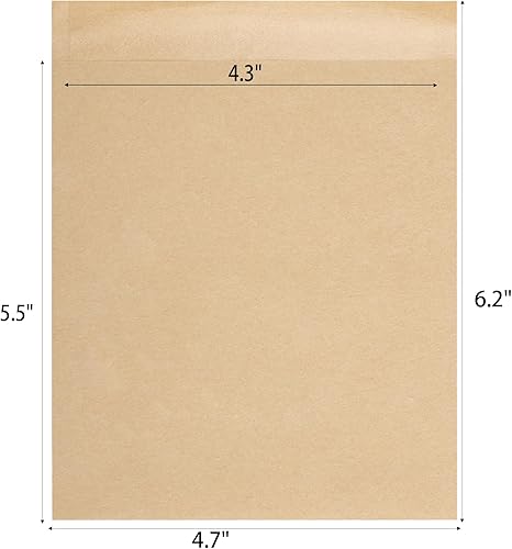 Miniatura 3 de 200 bolsas de papel kraft para galletas, pequeñas bolsas de papel sin blanquear para golosinas, aperitivos horneados, pasteles, pan (4.7 x 6.3