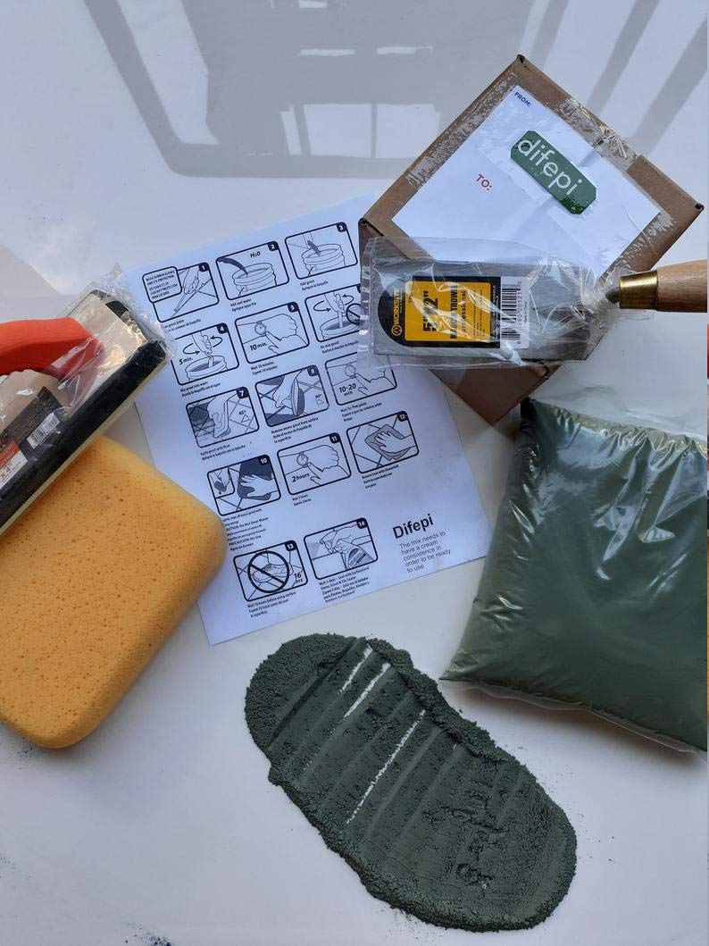 Douglas Fir Unsanded Tile Grout - 5 lbs - with Green Pigment in The Mix.