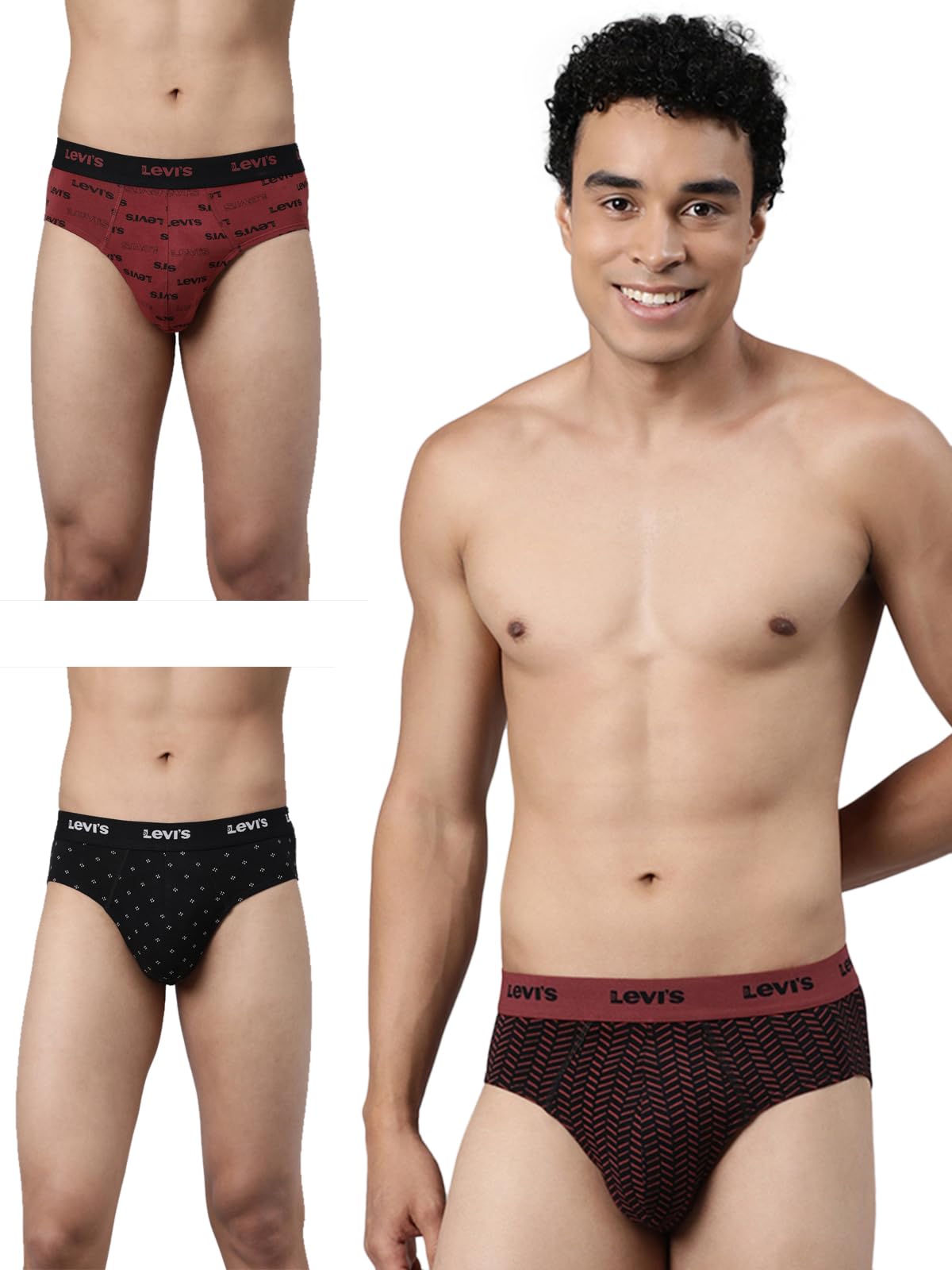 levi's 021 Men's Cotton Designer Brief - Mid Rise, Outer Elastic Waistband (Pack of 3)-picture-30
