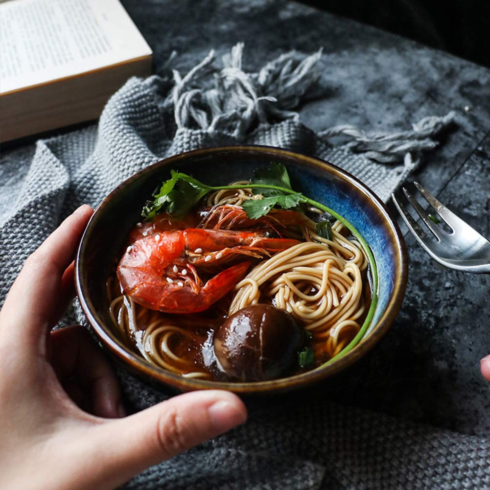 Ceramiczna miska na zupę, salaterka, japońska miska ramen, miska na owoce, miski do serwowania, miski na płatki i makaron, na przekąski i imprezy