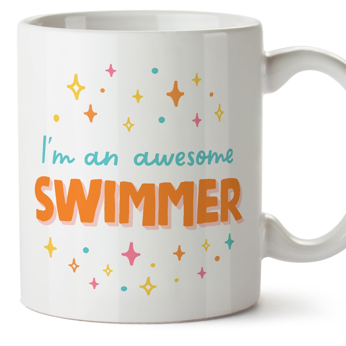 MUGFFINS Swimmer Woman Mug - in English - I'm Awesome! - Funny Gift for Colleagues - Ceramic 11oz Mug