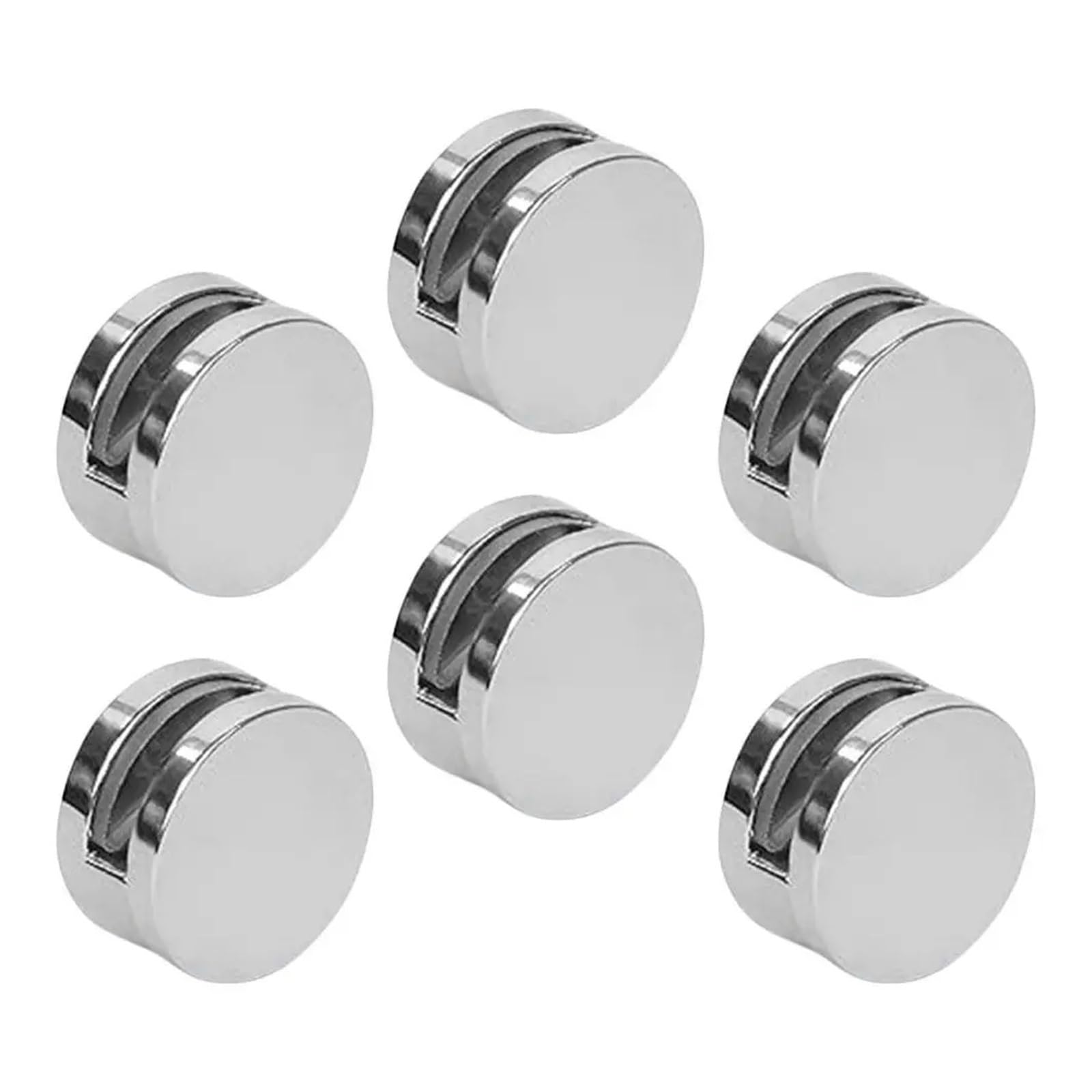 Zeahkri One Color Adjustable Glass Clamp 6Pcs Mirror Glass Clips Clamp Holder For Bathroom Shelf Mounting Brackets Wall