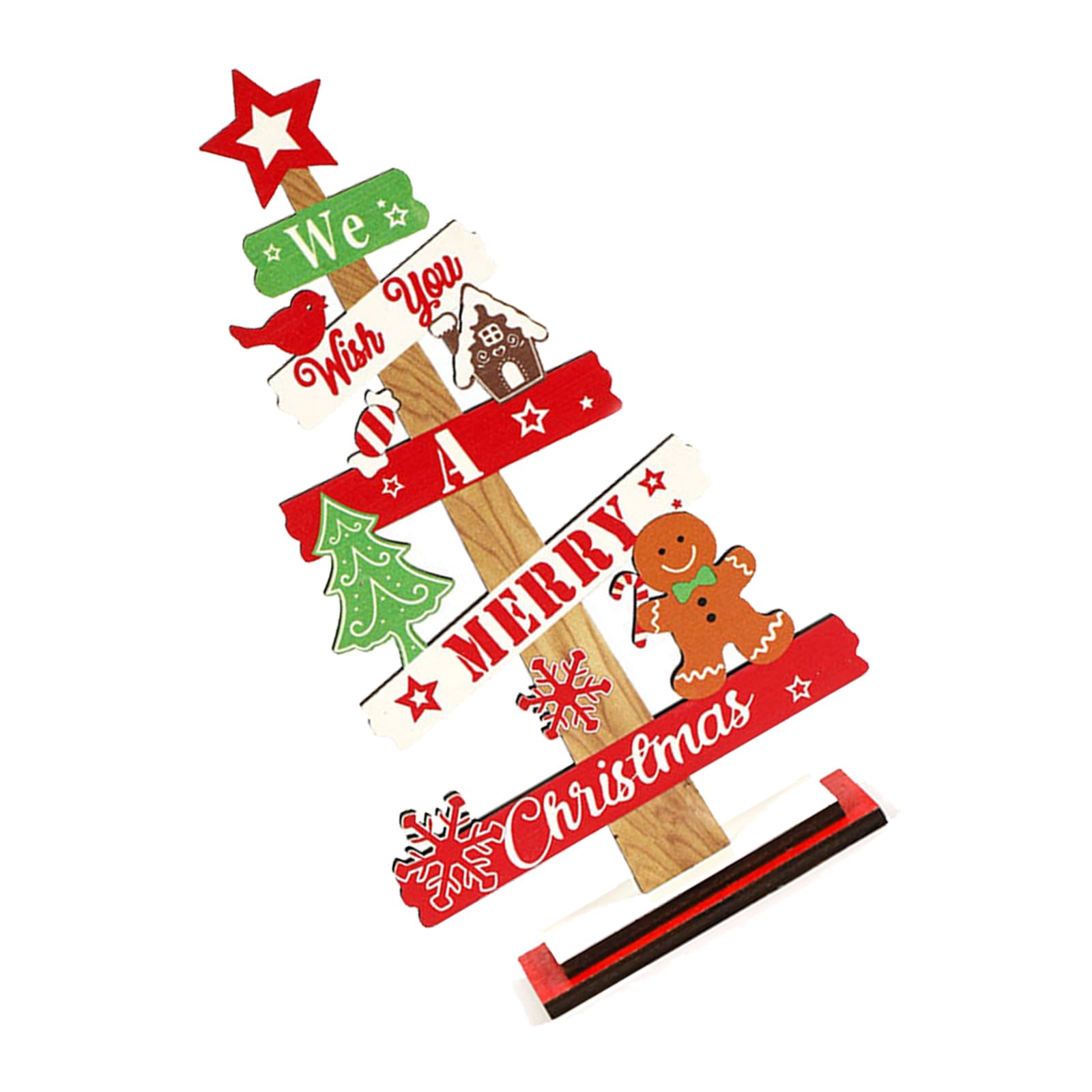 Xjdzineq Wooden Gingerbreads Figurine Christmas Tree Decoration for Family Celebration and Kids Room Ornament Wooden Gingerbreads Festive Decoration