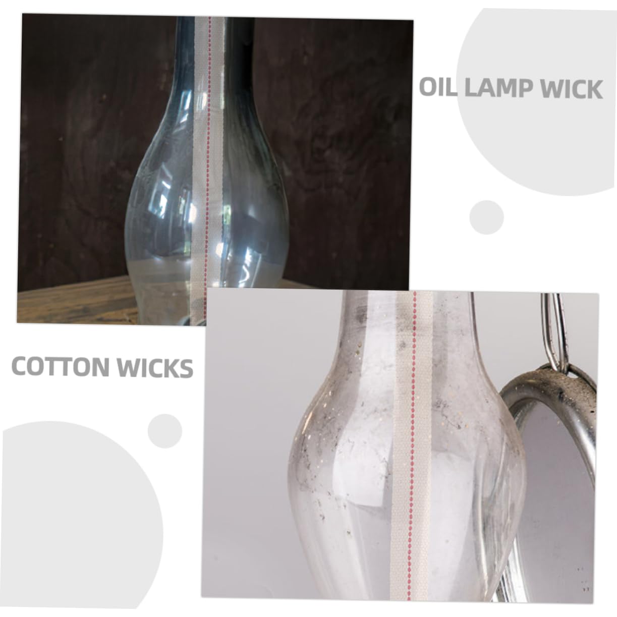 Levemolo Oil Lamp Wick Replacement 118 in Cotton Thread Wicks for Kerosene Lamps