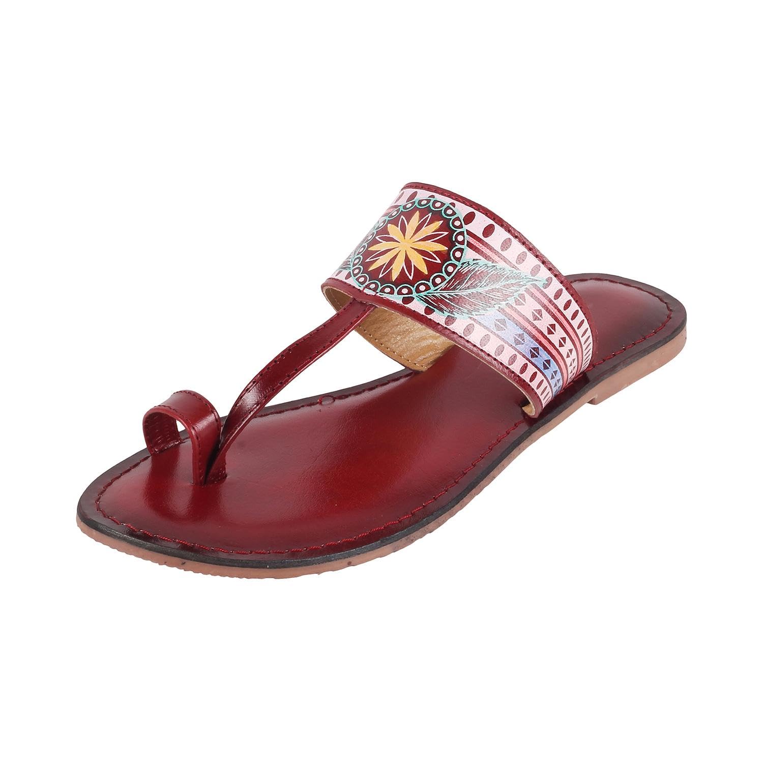 Metro Women Maroon Leather Kolhapuri Chappal UK/4 EU/37 (32-642) (B0CQHGSRFG) Amazon Price History, Amazon Price Tracker