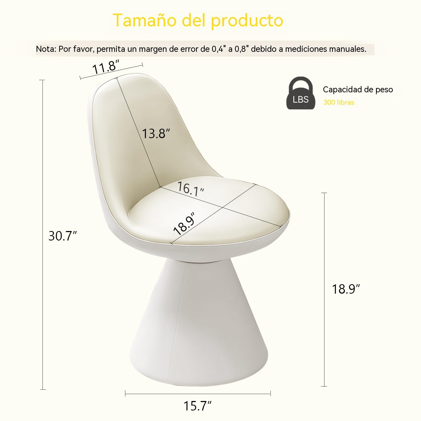 Sillón Giratorio para Tocador, Taburete de Maquillaje con Reposapiés de PU para Tocador, Dormitorio, Salón