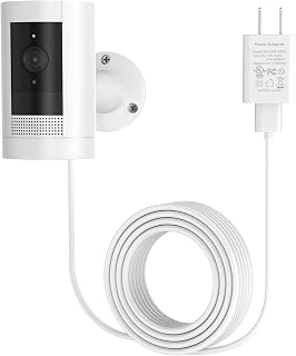 Ayotu 16ft Camera Charge Cable Bundle with Metal Mount for Stick Up Cam Battery 3rd/Plug-In/2nd Gen, 5V 1A DC Charger with Anti-Rust Adjustment Stand, Weatherproof Outdoor Cord (NO Camera), White