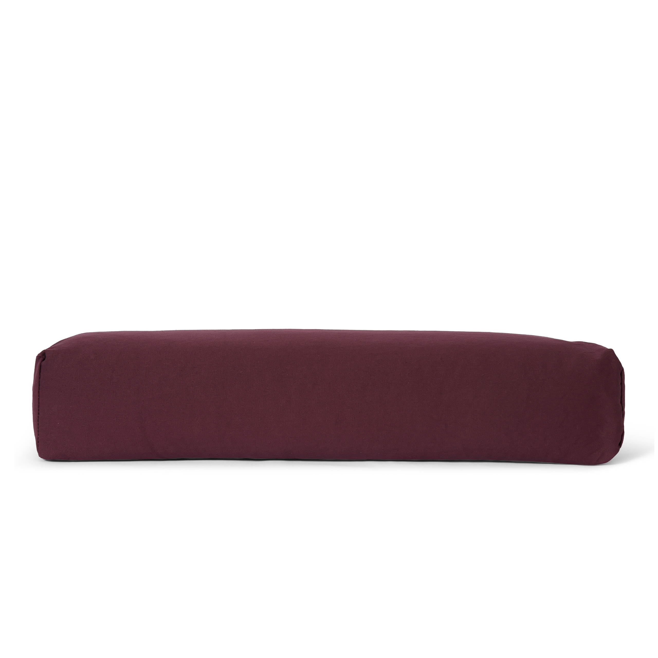 Bolster yoga angolare »Paravati« con pula di farro bio/ Lung. ca 67cm e ca. 13cm Altezza - ideale come cuscino yoga/cuscino zafu/cuscino meditazione/supporto meditazione. 100% cotone- marrone terra