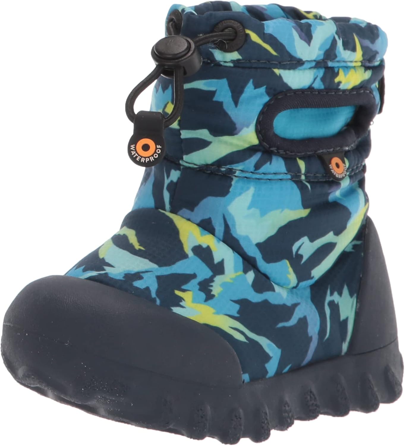 Bogs B Moc Snow Boot, Winter Mountain Print-Navy, 5 US Unisex Big Kid