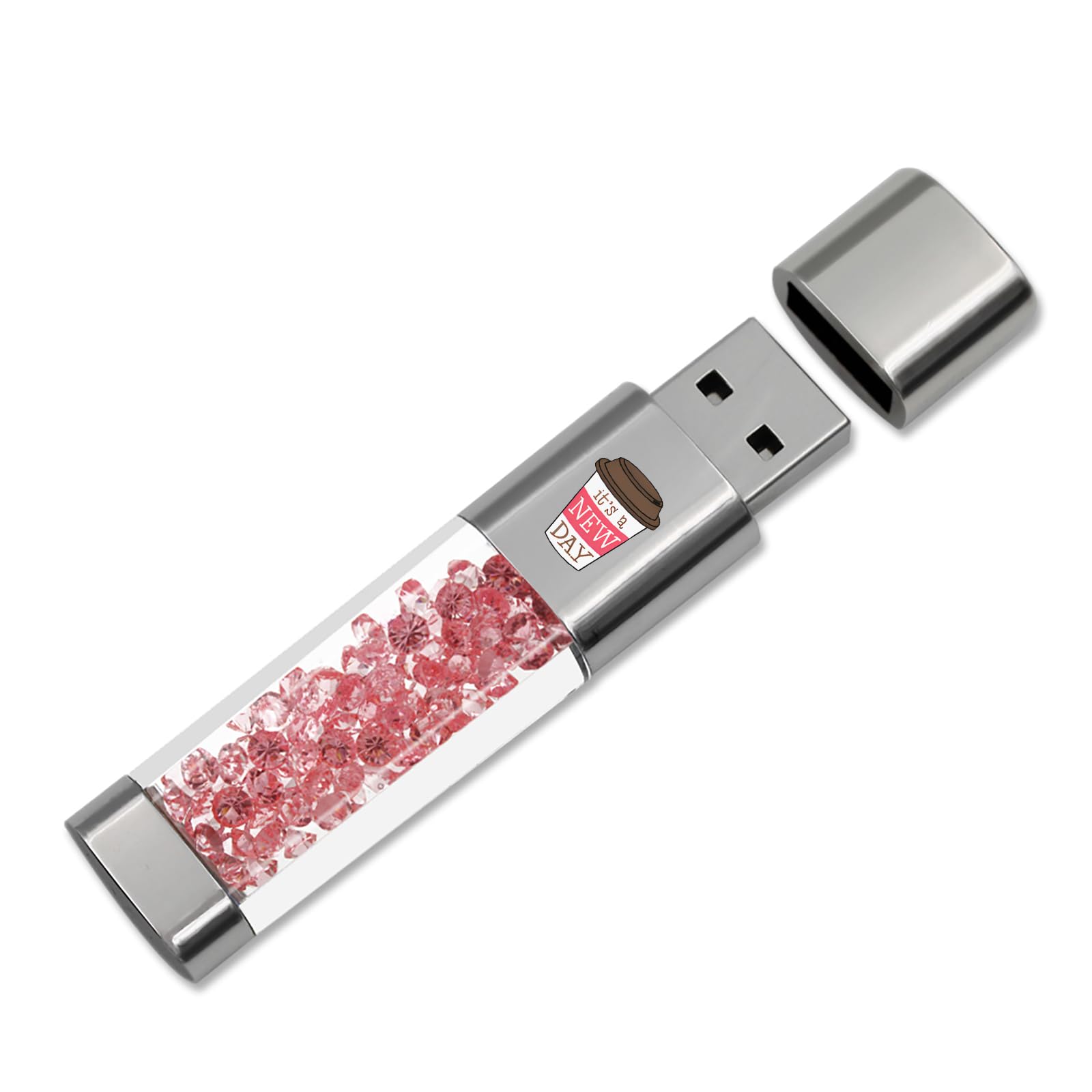 USB Flash Drive 64GB, Techkey External Memory Photo Keeper Storage Stick for Picture/Video/Data Saver/Backup V1.83 High Speed Thumb/Jump/Hard Drives-Cinnabar