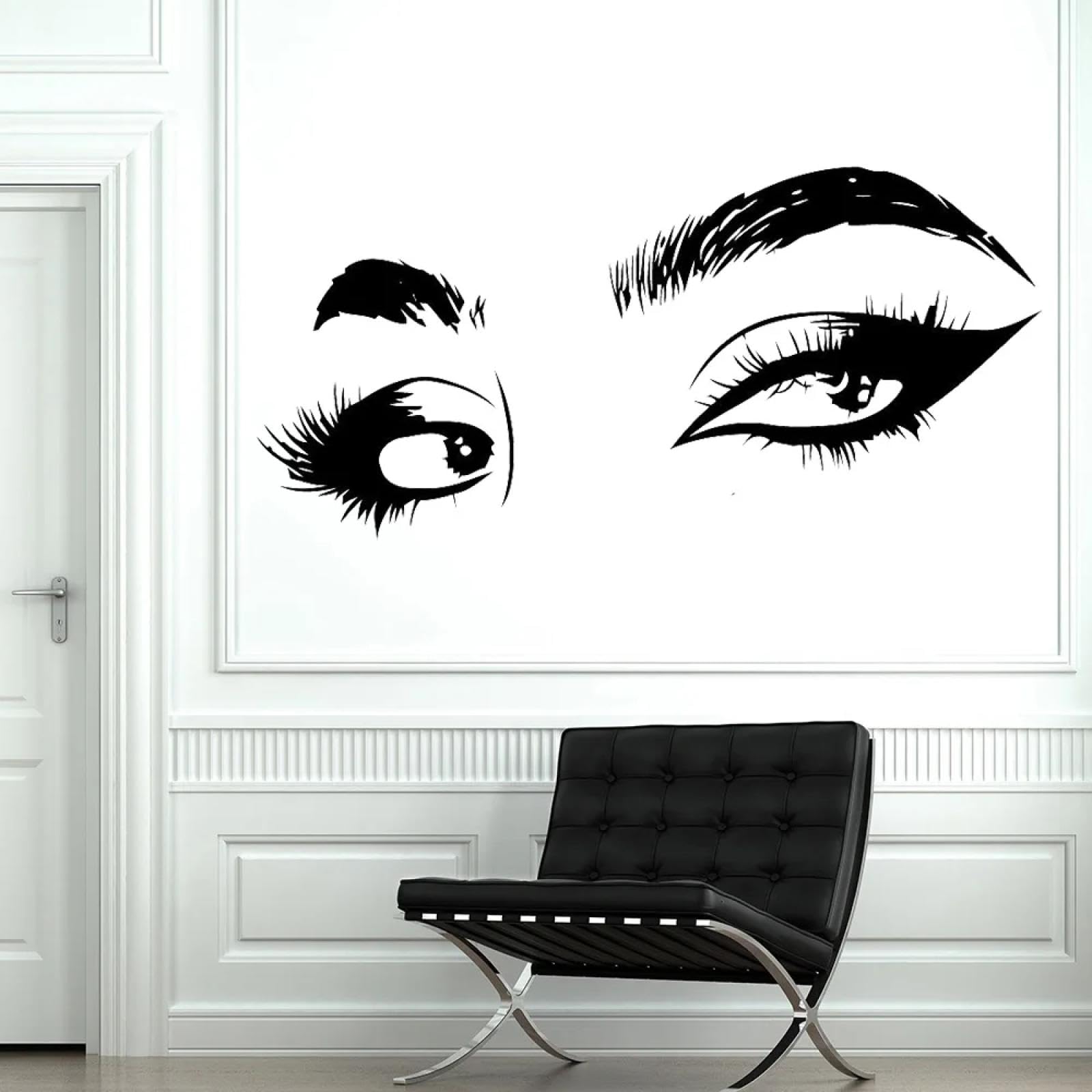 WEIMEIJIE Eyelash wall Stickers, Beautiful Girl Eye Stickers, Vinyl Decorations, Salon Beauty wall Art Decals