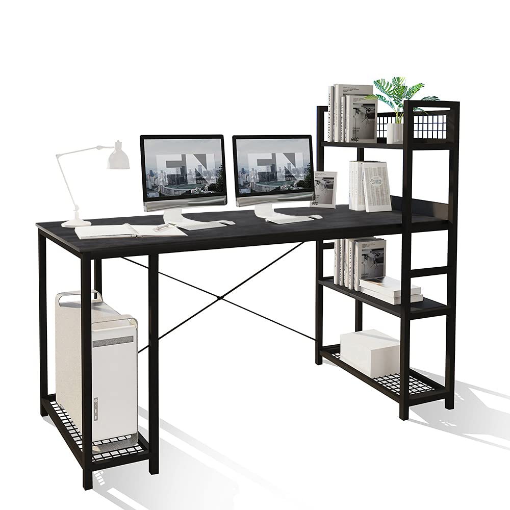 Buy FOENOEL 55 Inch Computer Desk with Shelves, Modern Writing Desk