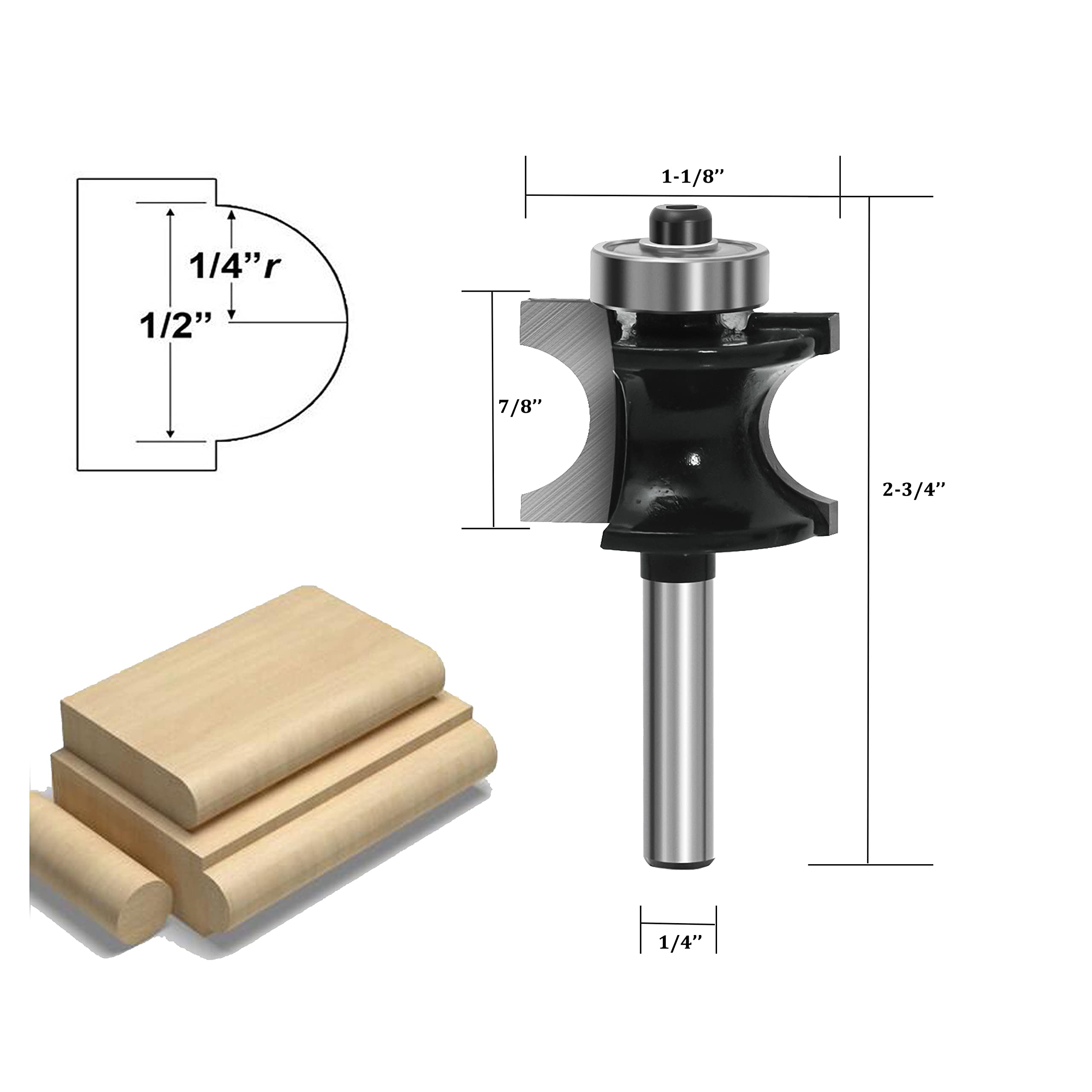 Cabinet Door Router Bits OLETBE 3 PCS Router Bit Set, 1/2-Inch Shank
