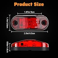 Vista 2 de 40 Pcs 2.5 Inch 2 Diode Trailer Marker Lights Waterproof Sealed Light Double Bullseye LED Trailer Lights Kit 2.5" Side Marker Light Oval Trailer