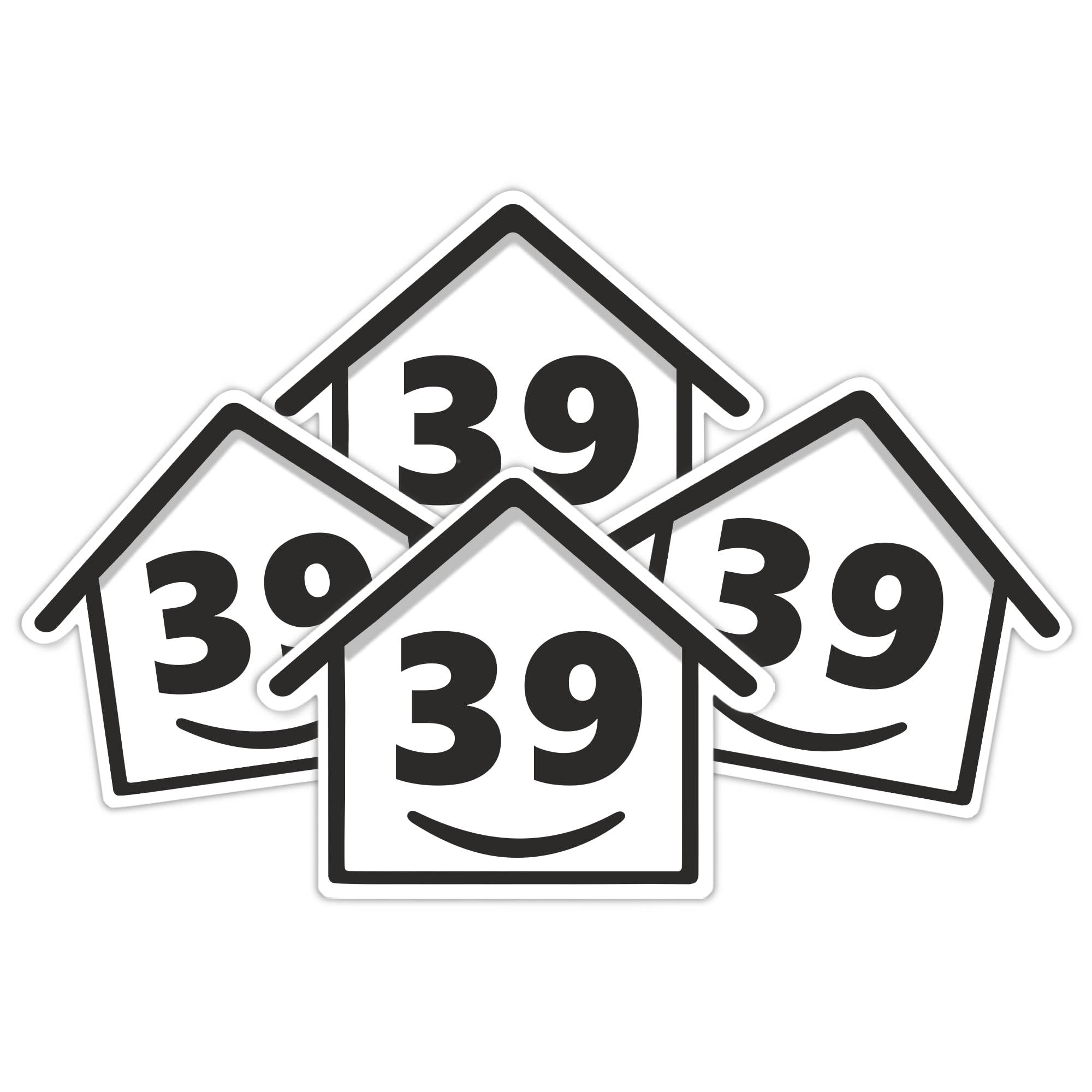 4 x Bin Numbers for Wheelie Bins, 1-99, 15cm ‘Happy House’ Design Dustbin Stickers, Easy Application Stick On Number Stickers - Weatherproof Self Adhesive Vinyl, Black (11) — view 90