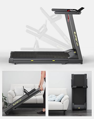 Miniatura 4 de Superun Folding Treadmills for Home, 3HP Treadmill with LED for Walking & Running, Portable Treadmill with Bluetooth Connectivity APP