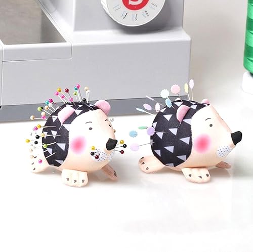 HONEYSEW Cojines de pasador para coser lindo soporte de alfiler de retazos 2 piezas DIY Craft Hedgehog