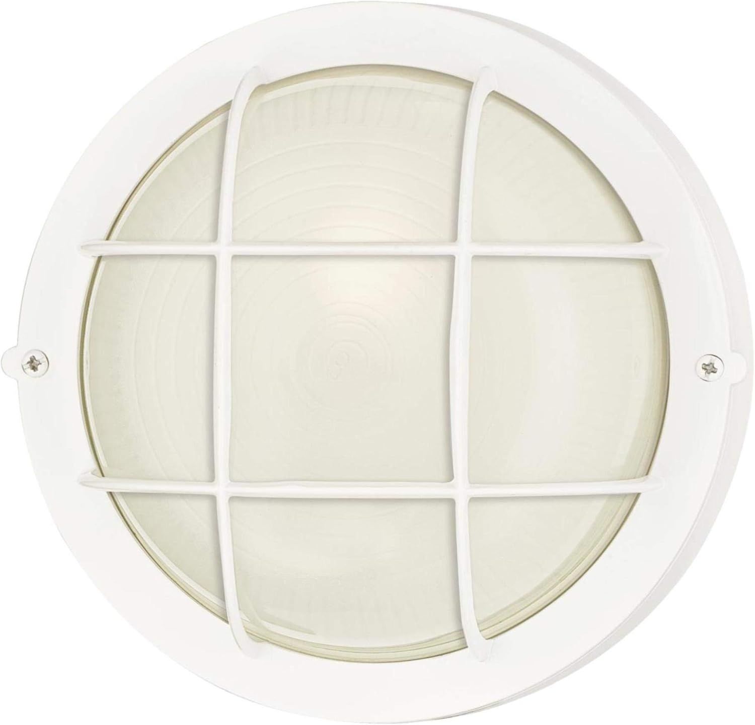 Westinghouse 6783600 One-Light Outdoor Wall Fixture, White Finish, White Glass Lens, Round