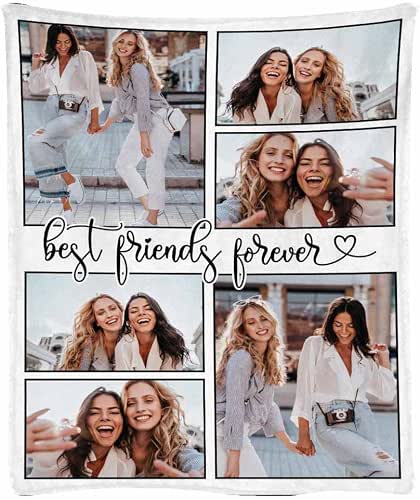 Personalized Besties Forever Cozy Throw Blanket Photo Gifts Throw Blanket