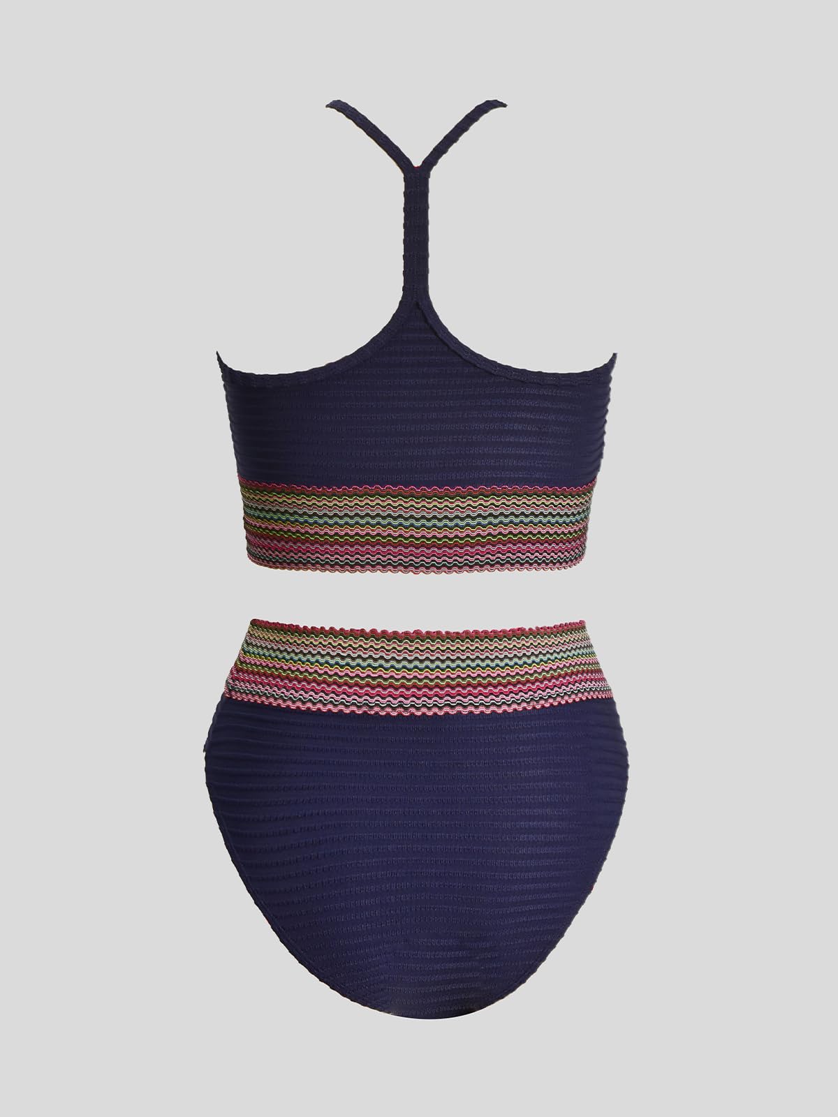 CUPSHE Damskie zestawy bikini dwuczęściowy strój kąpielowy z wysokim stanem Twist wycięcie dekolt w serek strój kąpielowy dziurka od klucza