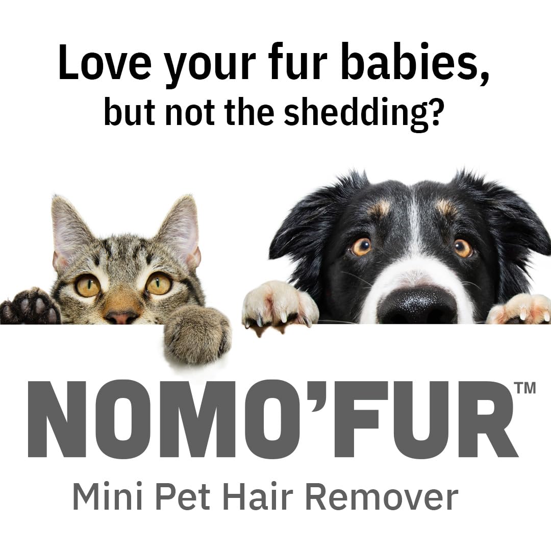 NOMO'FUR Mini Pet Hair Remover, Car Detailing Supplies, Carpet Dog Hair Remover for Car Interior, Auto Detailing, Pet Hair Removal for Dogs and Cats for Couch, Furniture, Carpet (Black)