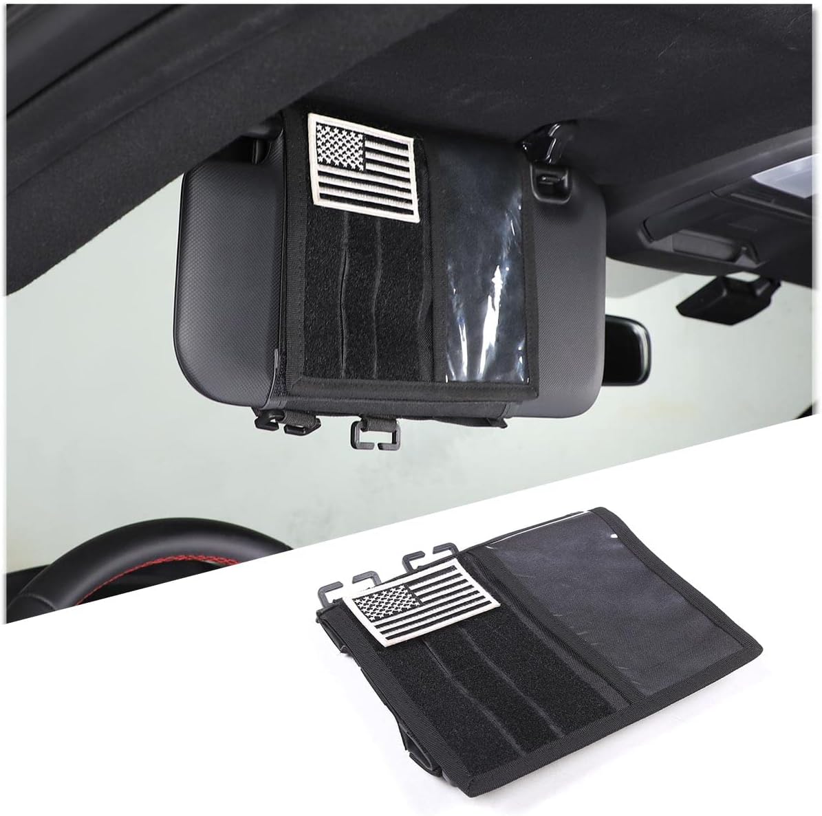 CHEAYAR Car Sun Visor Organizer Fit for Toyot@ 86 GT86 2022 and for Sub@ru BRZ 2022, Sunshade Storage Bag, Cards, Sunglasses, Driver's License, Cell Phones and Other Items Storage (Regular)