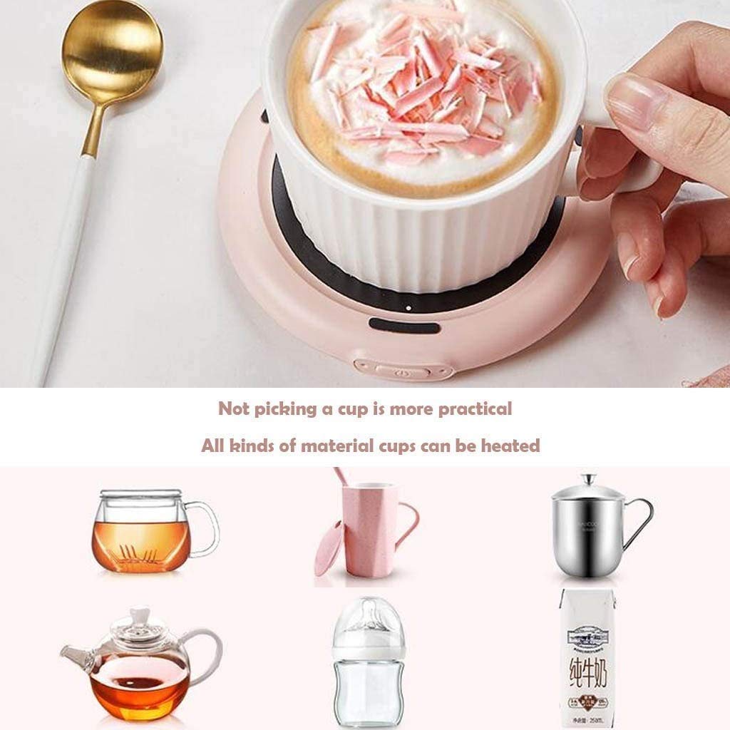 Taza de café calentadora, bebida elegante eléctrica Taza de taza, 10W Taza de escritorio portátil de 10W Calentador de la taza de la taza de la taza for el té, el agua, el cacao, la placa del ca