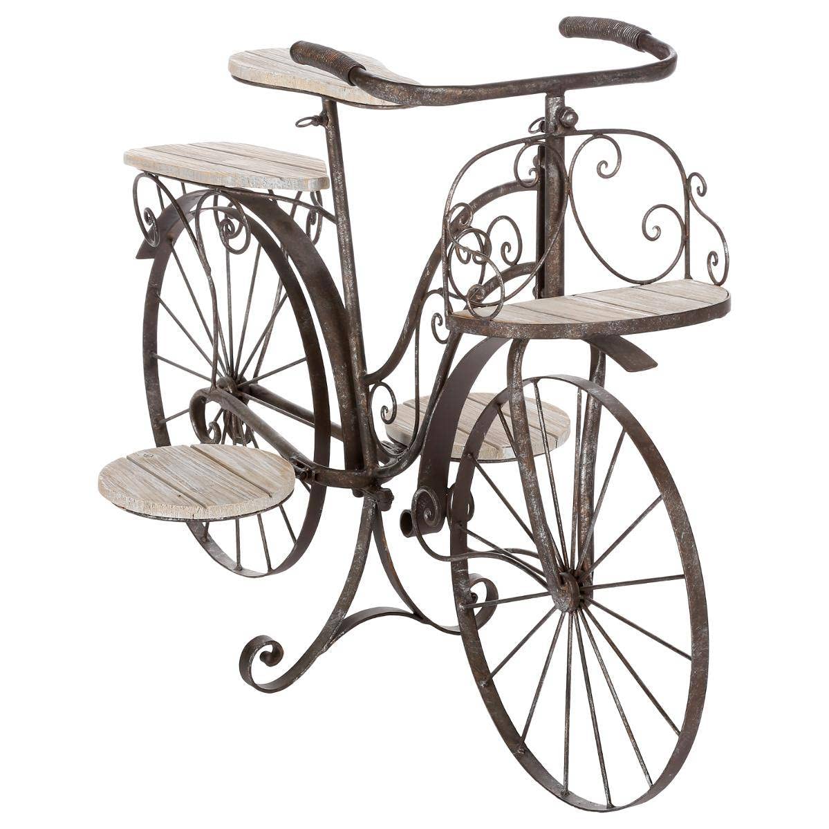 HESPERIDE Atmosphera - Pflanzenständer Fahrrad - Metall und Holz - schwarz - H59 cm - Schwarz